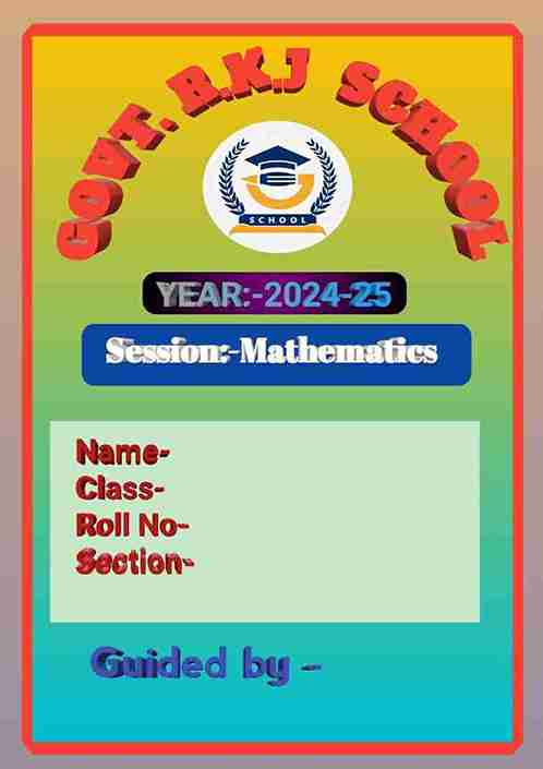 Mathematics assignment front page design