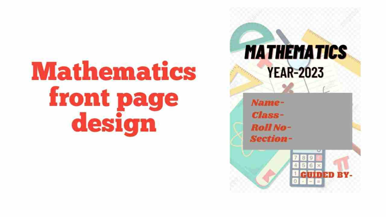 [Download] Mathematics Assignment front page design